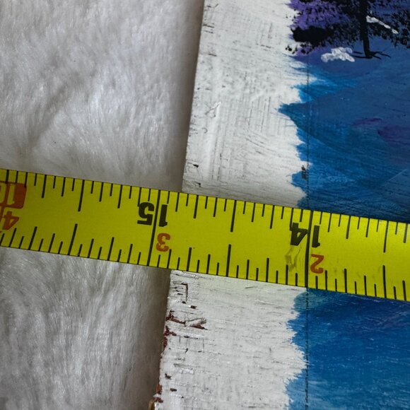 Landscape Painting On Wood With Snowy Trees & Starry Night Sky ByPencil to Paint - Picture 5 of 6